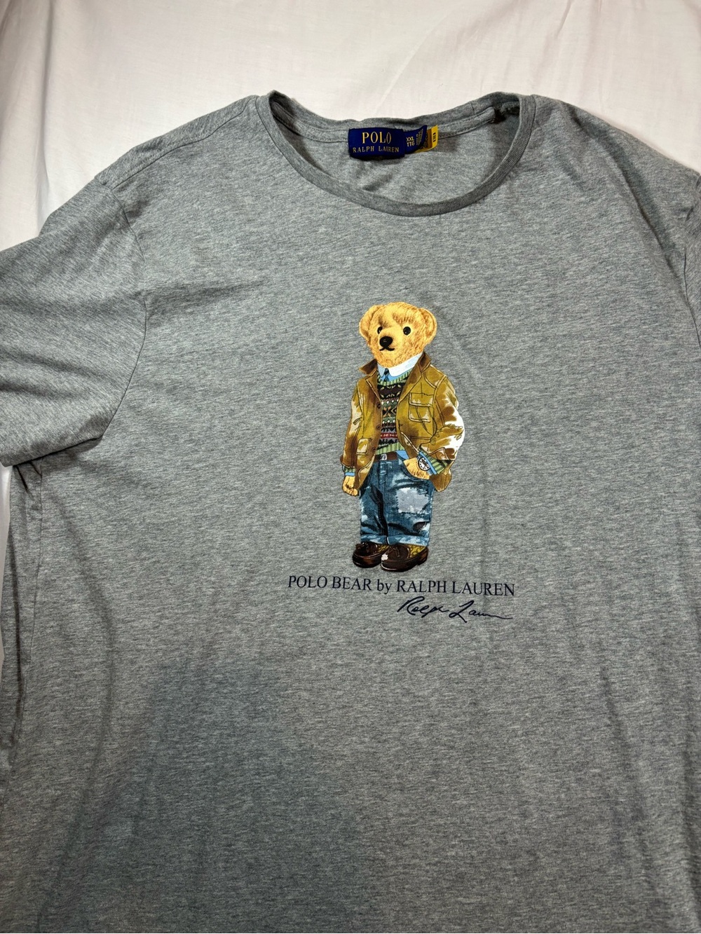 Ralph Lauren Gray Polo Bear Graphic Short Sleeve Tee